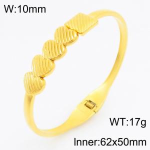 Stainless Steel Gold-plating Bangle - KB210745-KSZ