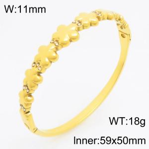 Stainless Steel Stone Bangle - KB210748-KSZ