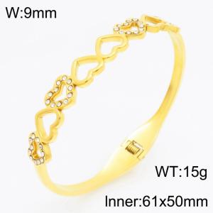 Stainless Steel Stone Bangle - KB210750-KSZ