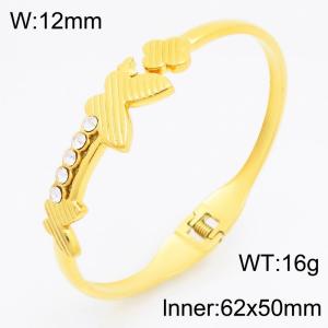 Stainless Steel Stone Bangle - KB210751-KSZ