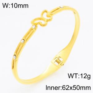 Stainless Steel Stone Bangle - KB210752-KSZ