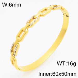 Stainless Steel Stone Bangle - KB210758-KSZ