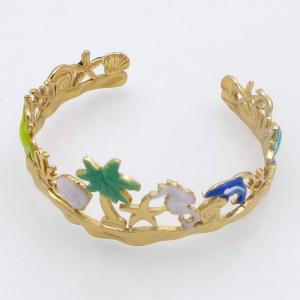 Stainless Steel Gold-plating Bangle - KB210791-SP