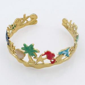 Stainless Steel Gold-plating Bangle - KB210792-SP