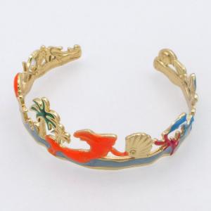 Stainless Steel Gold-plating Bangle - KB210793-SP