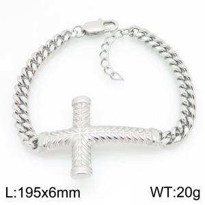 Men's stainless steel cross bracelet - KB210838-KFC