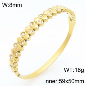 Stainless Steel Stone Bangle - KB210963-KSZ