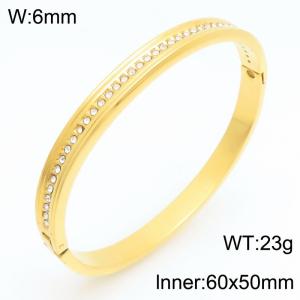 Stainless Steel Stone Bangle - KB210965-KSZ