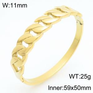 Stainless Steel Gold-plating Bangle - KB210966-KSZ