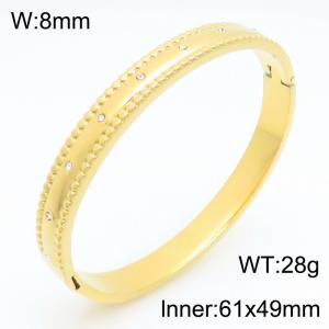 Stainless Steel Stone Bangle - KB210967-KSZ