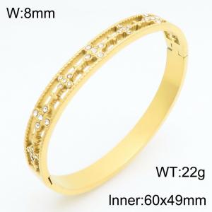 Stainless Steel Stone Bangle - KB210972-KSZ