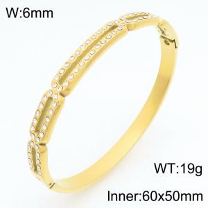 Stainless Steel Stone Bangle - KB210974-KSZ