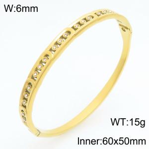 Stainless Steel Stone Bangle - KB210975-KSZ