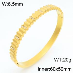 Stainless Steel Stone Bangle - KB210980-KSZ