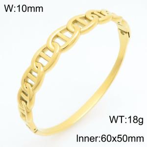 Stainless Steel Gold-plating Bangle - KB210983-KSZ