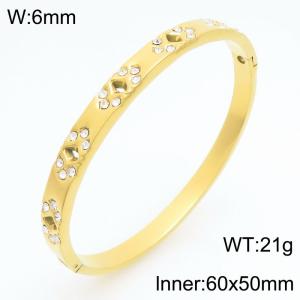 Stainless Steel Stone Bangle - KB210984-KSZ