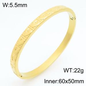 Stainless Steel Gold-plating Bangle - KB210989-KSZ