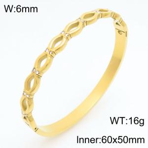 Stainless Steel Stone Bangle - KB210993-KSZ