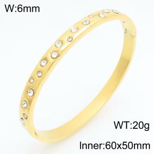 Stainless Steel Stone Bangle - KB210996-KSZ