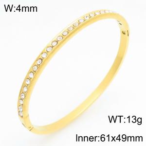 Stainless Steel Stone Bangle - KB210997-KSZ