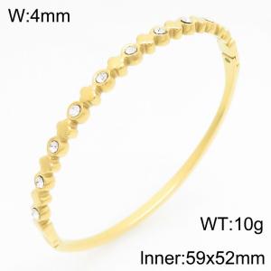 Stainless Steel Stone Bangle - KB210998-KSZ