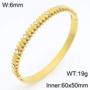 Stainless Steel Stone Bangle - KB211000-KSZ