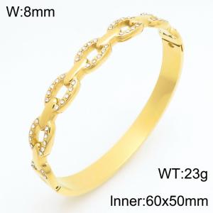 Stainless Steel Stone Bangle - KB211001-KSZ