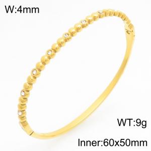 Stainless Steel Stone Bangle - KB211003-KSZ