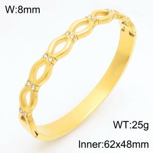 Stainless Steel Stone Bangle - KB211006-KSZ