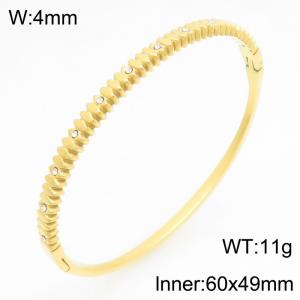 Stainless Steel Stone Bangle - KB211009-KSZ