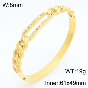 Stainless Steel Stone Bangle - KB211018-KSZ