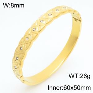 Stainless Steel Stone Bangle - KB211020-KSZ
