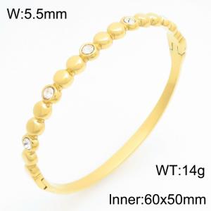 Stainless Steel Stone Bangle - KB211024-KSZ