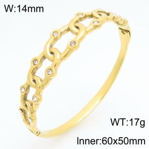 Stainless Steel Stone Bangle - KB211027-KSZ