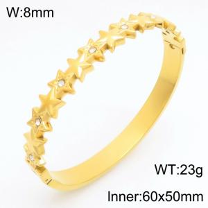 Stainless Steel Stone Bangle - KB211030-KSZ