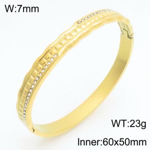 Stainless Steel Stone Bangle - KB211033-KSZ