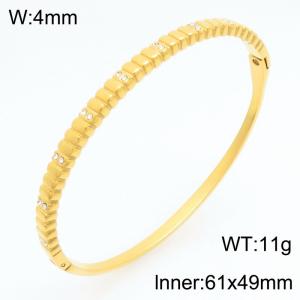 Stainless Steel Stone Bangle - KB211040-KSZ