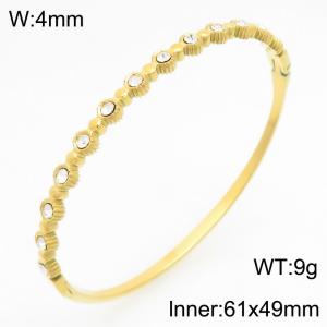 Stainless Steel Stone Bangle - KB211043-KSZ