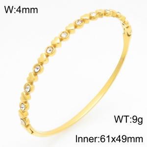 Stainless Steel Stone Bangle - KB211044-KSZ