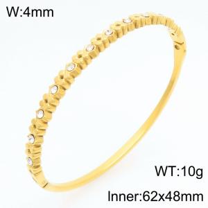 Stainless Steel Stone Bangle - KB211046-KSZ