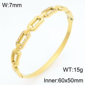 Stainless Steel Stone Bangle - KB211054-KSZ