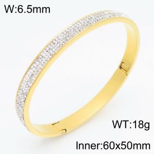 Stainless Steel Stone Bangle - KB211056-GC