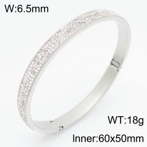 Stainless Steel Stone Bangle - KB211057-GC