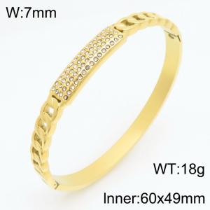 Stainless Steel Stone Bangle - KB211254-KSZ