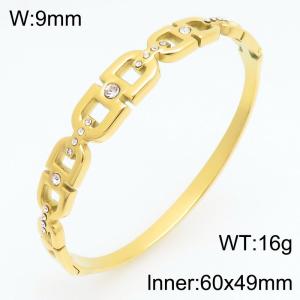 Stainless Steel Stone Bangle - KB211259-KSZ