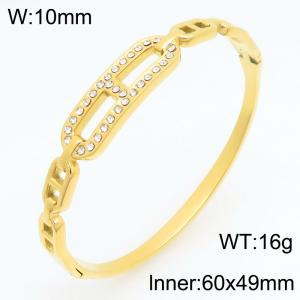 Stainless Steel Stone Bangle - KB211261-KSZ