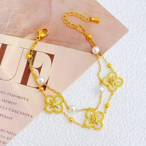 Stainless Steel Gold-plating Bracelet - KB211271-SXSJ