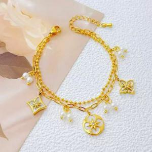Stainless Steel Gold-plating Bracelet - KB211289-SXSJ
