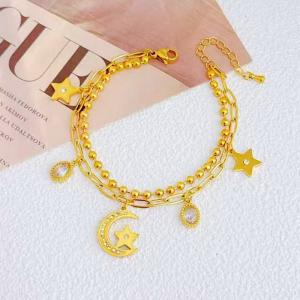 Stainless Steel Gold-plating Bracelet - KB211295-SXSJ