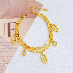 Stainless Steel Gold-plating Bracelet - KB211300-SXSJ